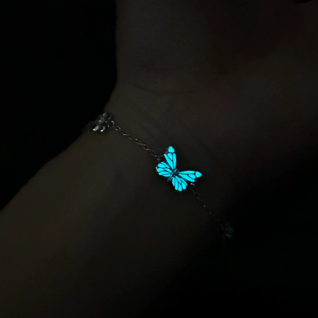 Luminous Aura Purple Butterfly Necklace
