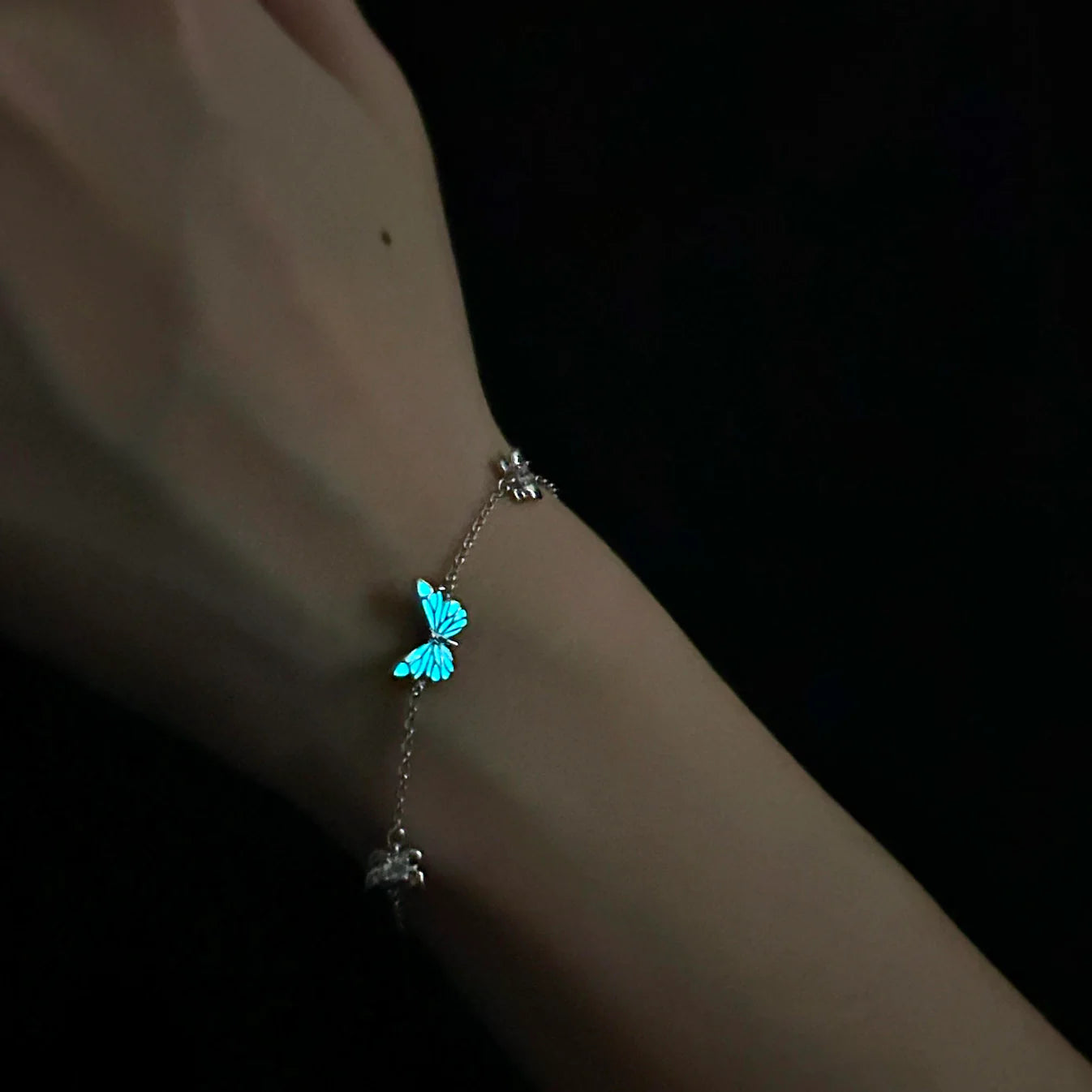 Luminous Aura Purple Butterfly Necklace