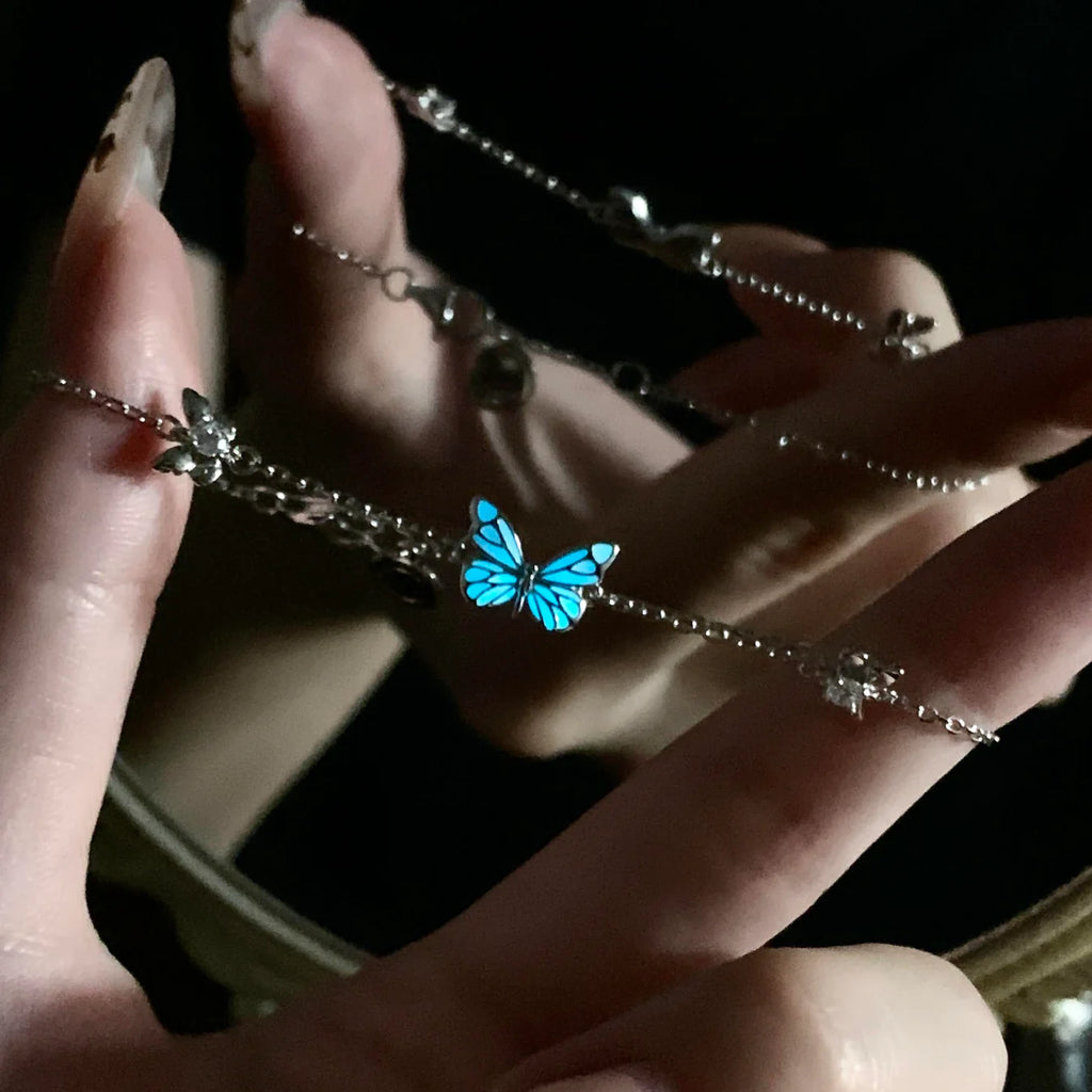 Luminous Aura Blue Butterfly Bracelet