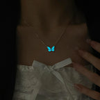 Luminous Aura Purple Butterfly Necklace