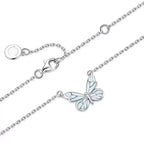 Luminous Aura Blue Butterfly Necklace