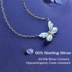 Luminous Aura Blue Butterfly Necklace