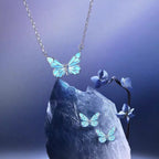 Luminous Aura Blue Butterfly Necklace