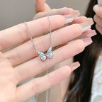 Luminous Aura Blue Butterfly Necklace