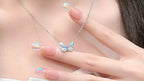 Luminous Aura Blue Butterfly Necklace