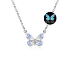 Luminous Aura Purple Butterfly Necklace