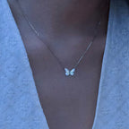 Luminous Aura Purple Butterfly Necklace
