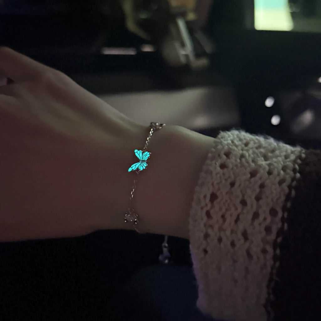 Luminous Aura Blue Butterfly Bracelet
