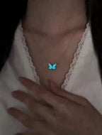 Luminous Aura Purple Butterfly Necklace